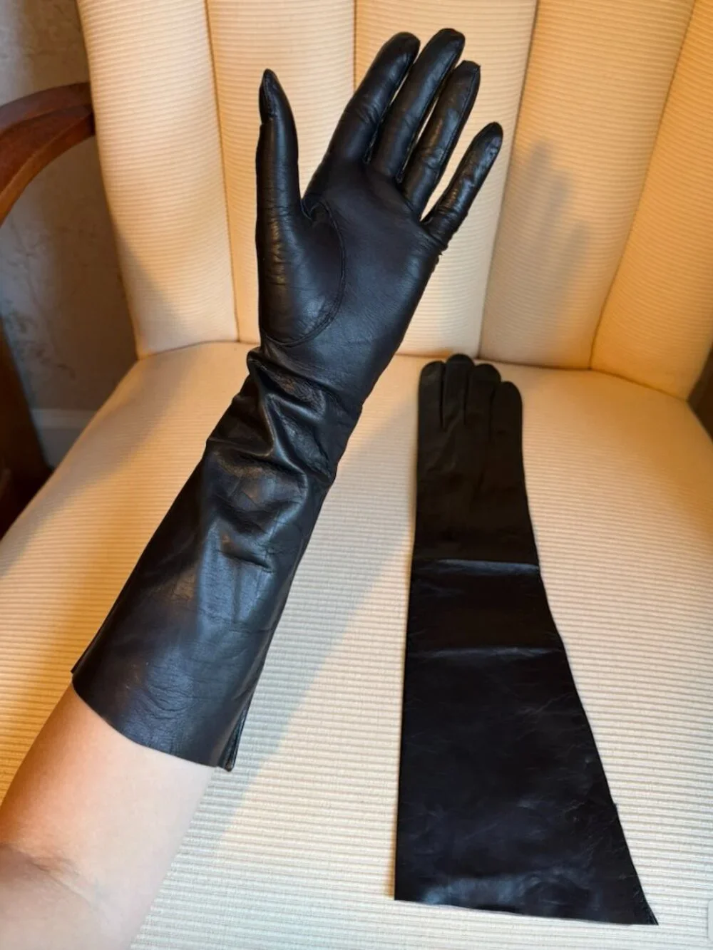 Vintage Hudson's Detroit Real Kid Leather Gloves Made in France Size 7